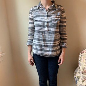 Gray/blue striped button down shirt